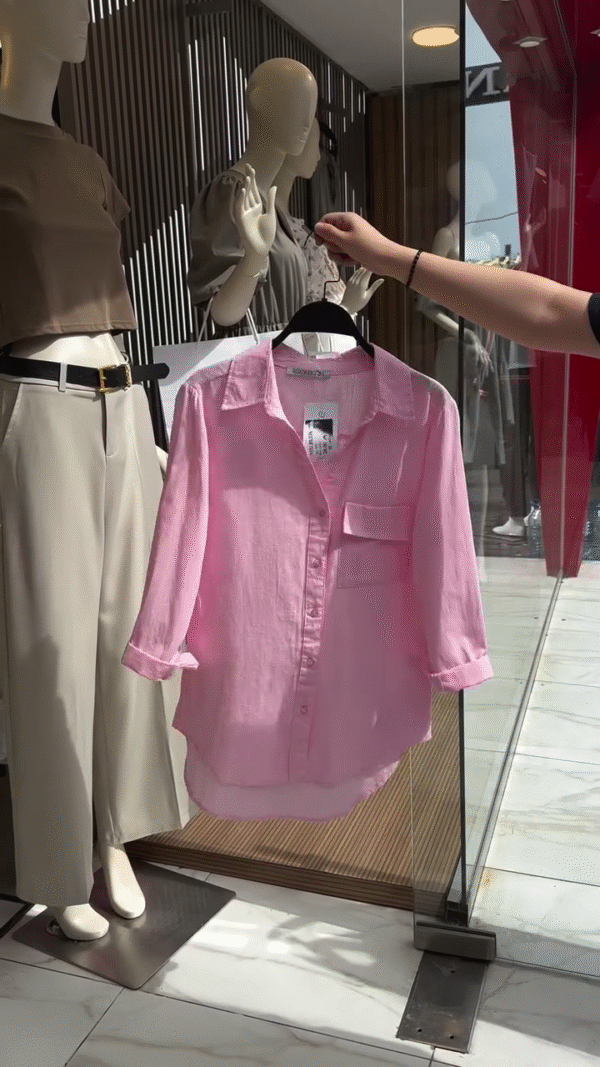 Women Pink Solid Cord-Set with Shirt and Trouser - Image 3