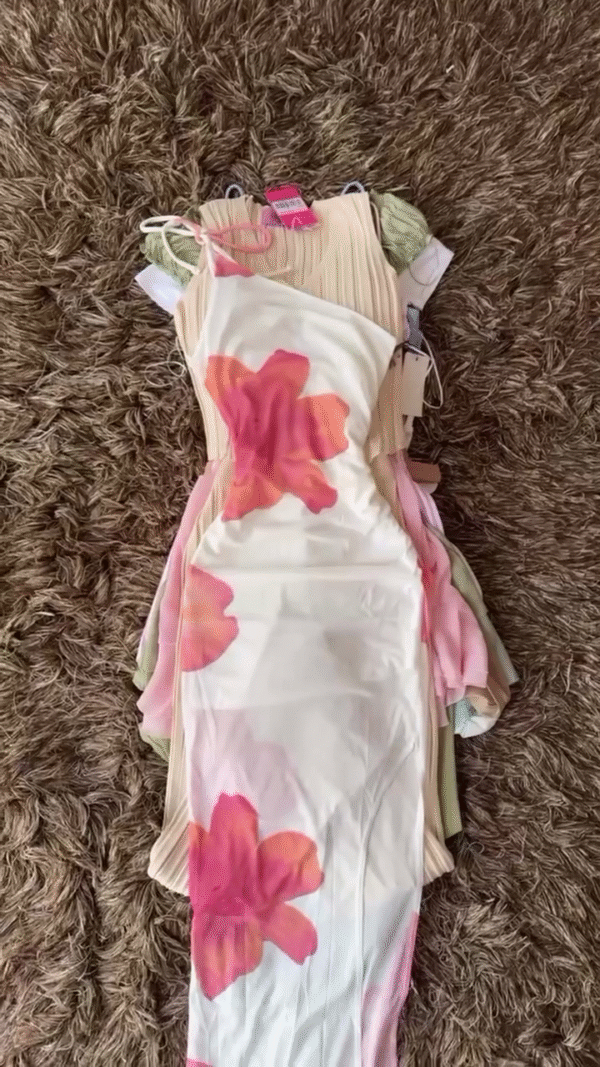 Women’s Floral Print Halter Neck Bodycon Maxi Dress