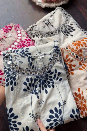 Women's Cotton Blend Printed Straight Kurta with Pant & Dupatta – Elegant Everyday Ethnic Wear