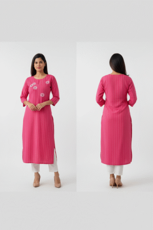 Striped Printed Straight Kurta – Contemporary Comfort Meets Classic Elegance