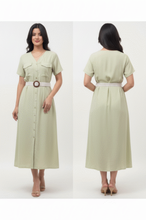Belted Midi Shirt Dress – Effortless Chic for Modern Women