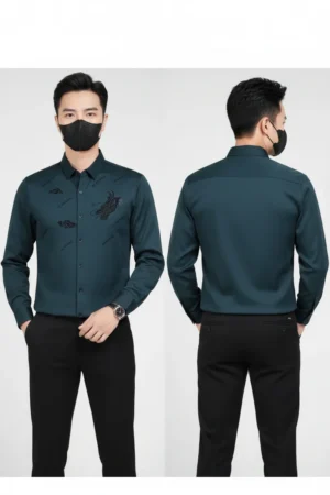 Men’s Satin Shirt with Spread Collar – The Epitome of Modern Elegance & Luxe Comfort