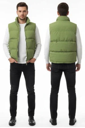 Men’s Down Puffer Vest – Casual Lightweight Warm Down Cotton Vest Jacket for Everyday Wear
