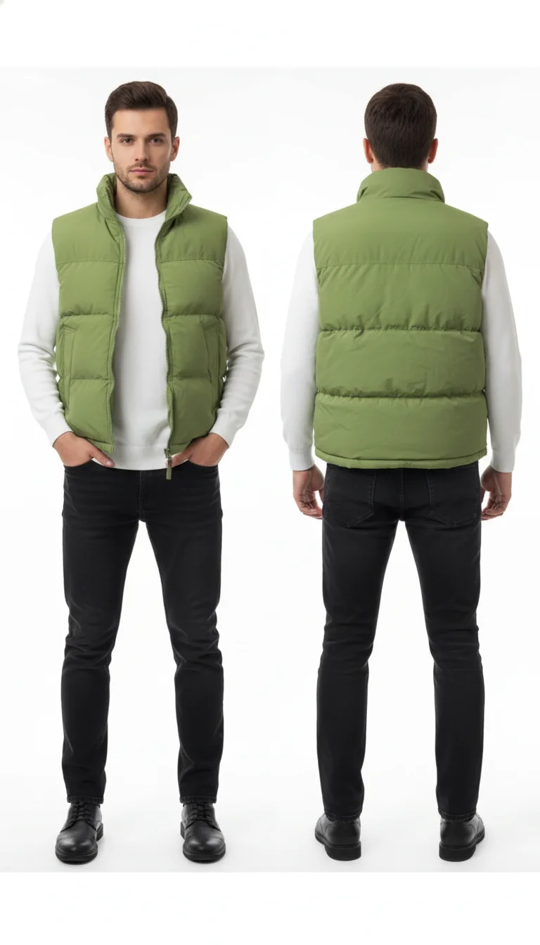 Men’s Down Puffer Vest – Casual Lightweight Warm Down Cotton Vest Jacket for Everyday Wear