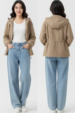 Zip-Front Hooded Bomber Jacket – Modern Streetwear Meets Everyday Functionality