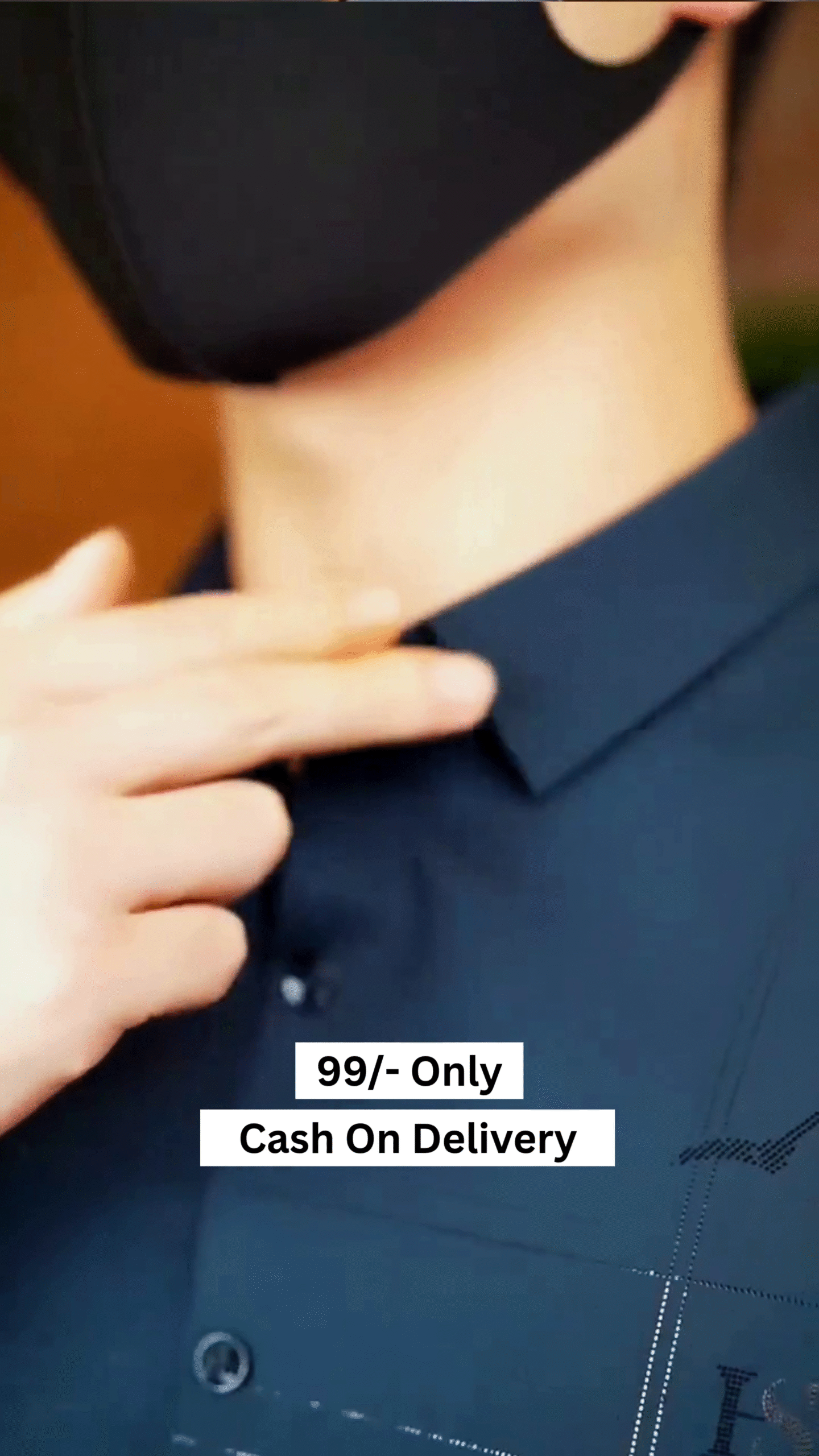 Men Blue Regular Fit Solid Half Sleeves Formal Shirt - Image 3