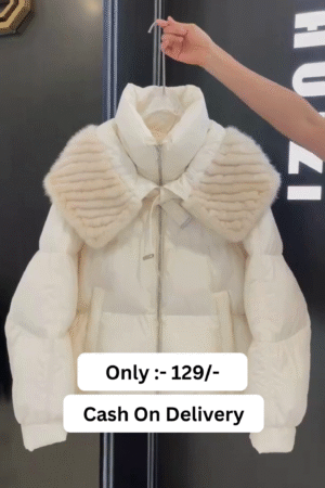 Women’s Hooded Quilted Jacket – Fashion Warm Winter Coat with Removable Fur Hood | Quilted Thicken Puffer Jacket