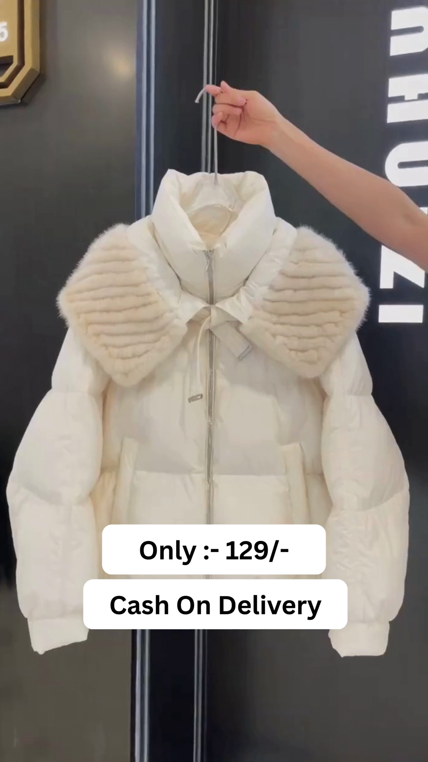 Women’s Hooded Quilted Jacket – Fashion Warm Winter Coat with Removable Fur Hood | Quilted Thicken Puffer Jacket