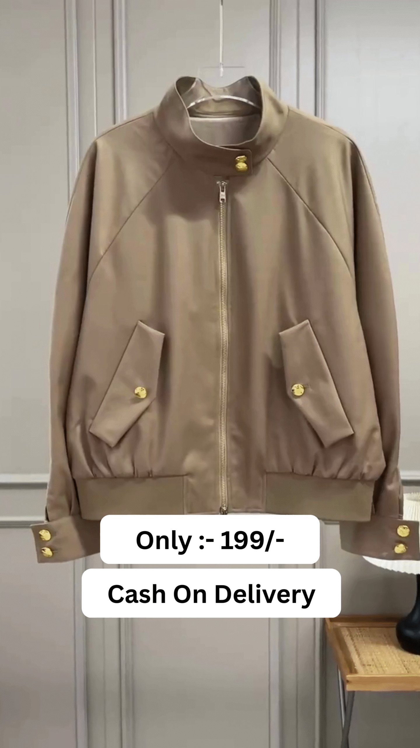 Carolingian British High-End Wool–Cotton Short Coat