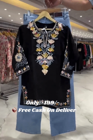 Stylish New Rayon Embroidery Top/ Kurti