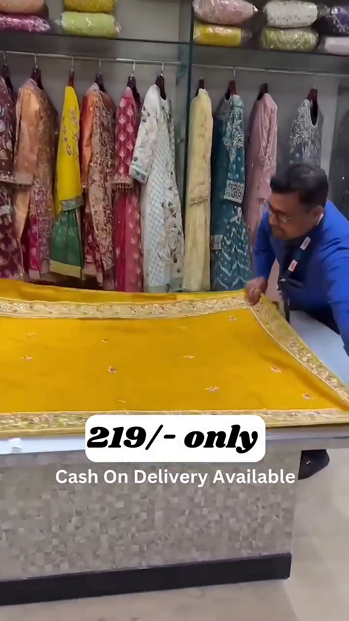 Latest Yellow Cotton Salwar Suit For Festival - Image 2